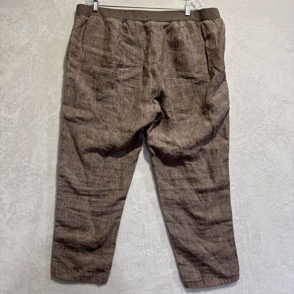 J.Jill Love Linen Women's Beechnut Slim Leg Ankle Pull On Pants Size XL Petite - Picture 7 of 16